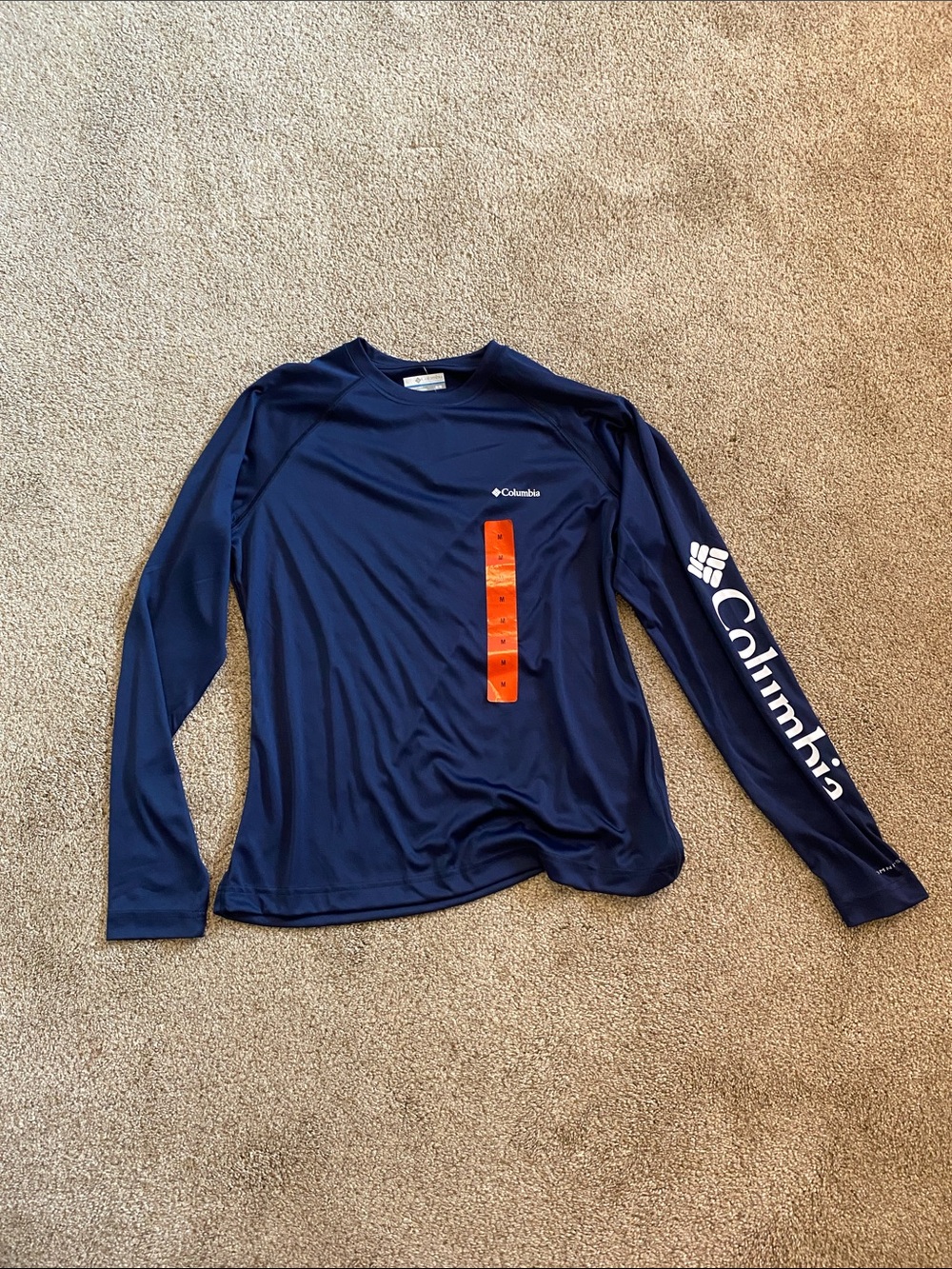 Columbia Navy Long-Sleeve Performance Shirt with White Logo